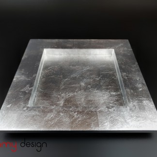 Silver square lacquer tray - size M/ 29cm